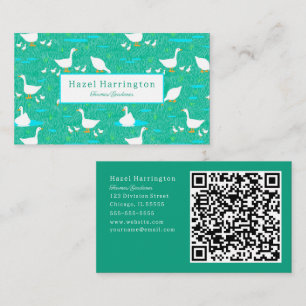 Cuidado Geese QR Código tarjeta de visita Ducks Fa