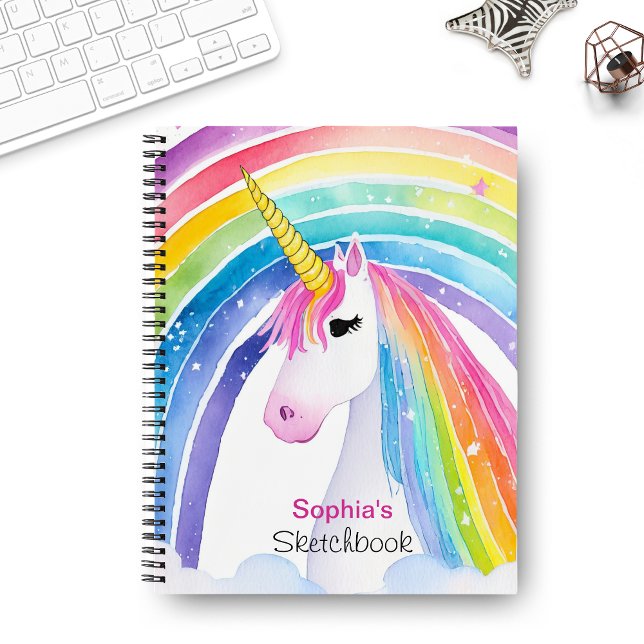 Cuidado libro de esbozo de Rainbow Unicorn monogra (Subido por el creador)