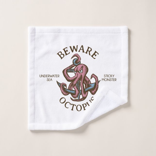 Cuidado Octopus Nautical Creature Tentacle Monstru (Toallita)