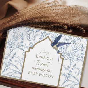 Cuidado pequeño libro de Baby Shower para pájaros 