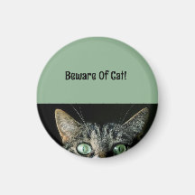 Cuidado Personalizado Con El Imán Verde Del Gato