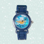 Cuidado personalizado oso polar niño reloj persona<br><div class="desc">Cuidado con los niños con un oso polar personalizado pescando. Personalice con el nombre del niño , o quítelo si no lo desea . Elige el color del reloj (que viene con el color rosa , púrpura , azul o negro ) o elige un estilo totalmente diferente . © ArianeC...</div>