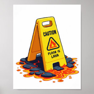 Cuidado Piso Es Lava - Señal de Piso Mojado