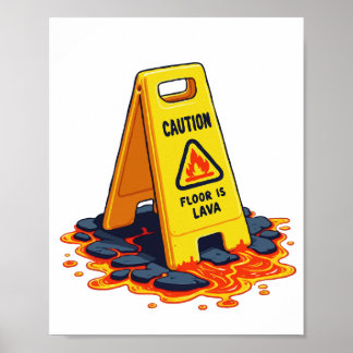 Cuidado Piso Es Lava - Señal de Piso Mojado