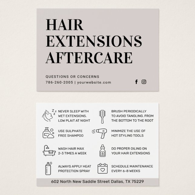 Cuidado posterior de extensiones de cabello clásic (Anverso y reverso)