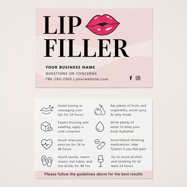 Cuidado posterior del relleno de labios de dibujos (Anverso y reverso)
