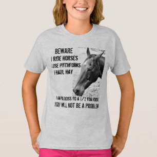 CUIDADO - YO CABALLO - Camiseta CHICA