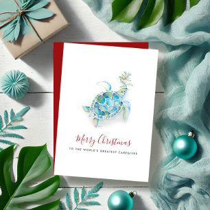 Cuidador de Tortugas Marinas en Navidad Costera en