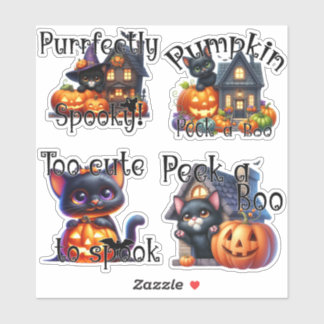 Cuidados gatitos de Halloween con Pegatina de cala
