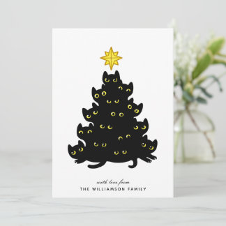 Cuidados gatos negros Feliz Tarjeta de Navidad