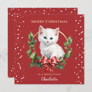 Cuidados Navidades Tarjeta de Navidades Gato Gato 