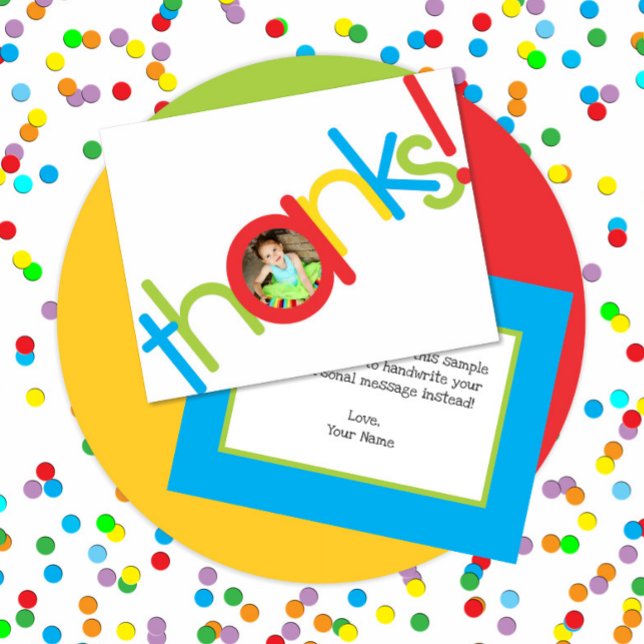 Cuidados niños coloridos Foto Gracias Tarjeta (Subido por el creador)