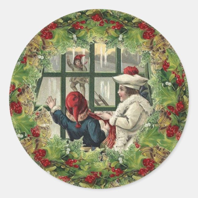Cuidados niños con pegatinas navideñas en la venta (Anverso)