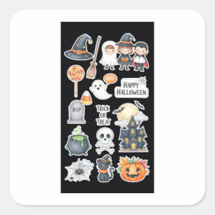 Cuidados Pegatinas de Halloween y fantasmas Fiesta