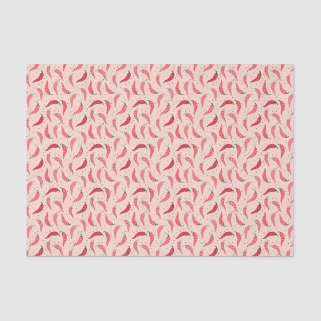 Cuidados pimientos chilenos en papel de tejido ros (Anverso)