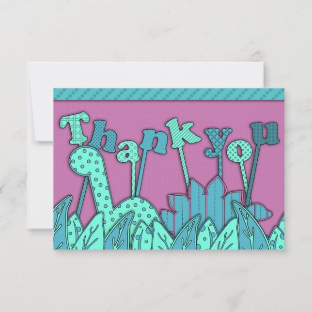 Cuidados temas de dinosaurios Llanto Gracias Nota  (Anverso)