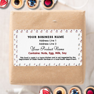 Cuidados Texas Cottage Food Law etiquetas cucakes