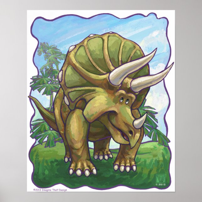 Cuidados Triceratops Regalos y Accesorios de Arte (Frente)