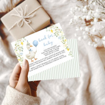 Cuidadosa tarjeta de ducha para bebé