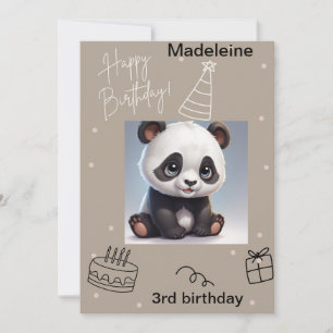 Cuidadosamente panda, tarjeta de cumpleaños escrib