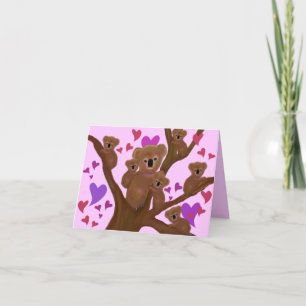 Cuidadosamente tarjetas de San Valentín Koala