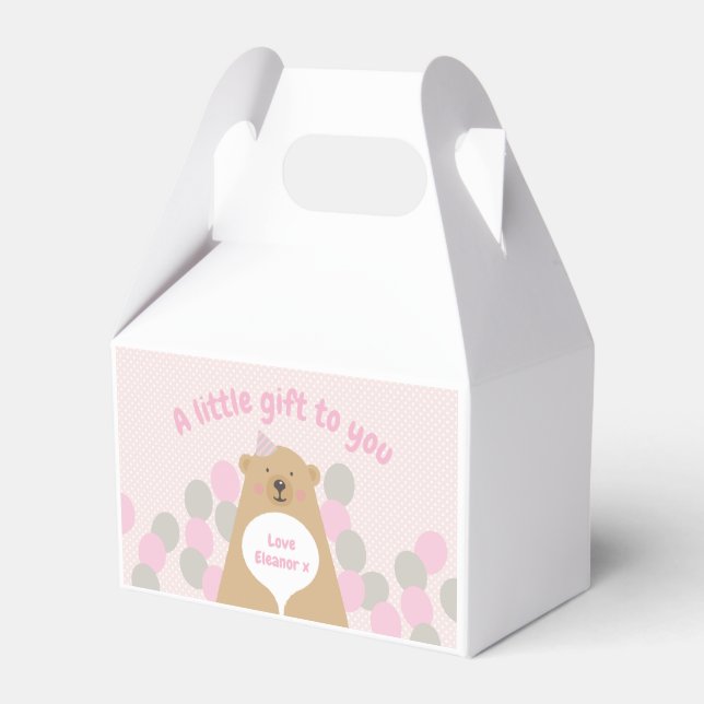 Cuidadosamente Teddy Bear Caja de Favor de Cumplea (Front Side)