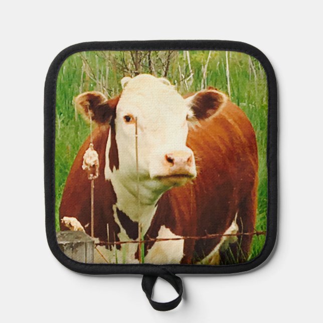 Cuidadosamente vaca 4Carey Oven Mitt y Pot Holders (Anverso)