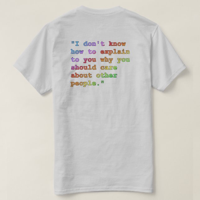 Cuidar de otras personas en la camiseta ligera (Reverso del diseño)