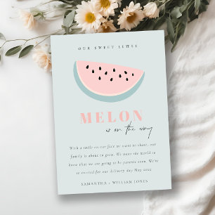 Cuidar nuestra pequeña Invitación Melon Aqua Blue 