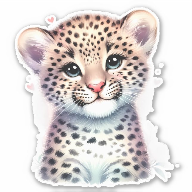 ¡Cuídelo! Personalizado leopardo Pegatina de Cut S (Anverso)