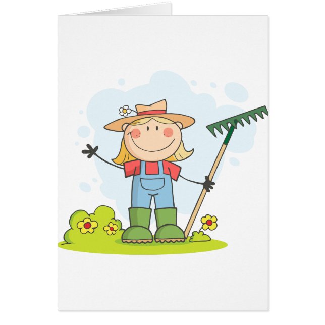 Cultivando un huerto o chica de cultivo (Frente)