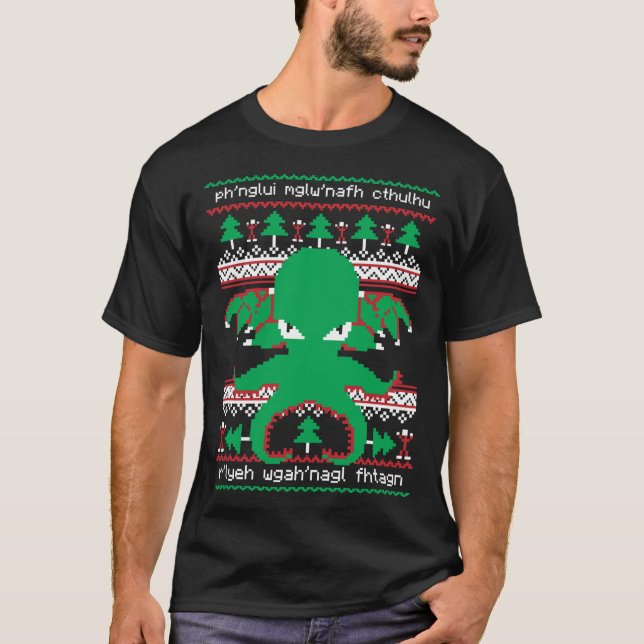 Culto de Cthulhu Navidad Cthulhu Suéter Feo de Nav (Anverso)