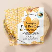 ¡Cumpleabejas 1! Invitación al primer cumpleaños