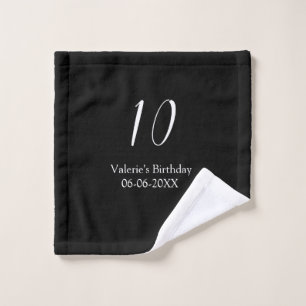 cumpleaños 10 blanco negro nombre fecha caligrafía