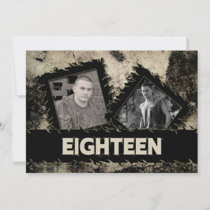 CUMPLEAÑOS 18ª INVITACIÓN - GRUNGE - DOS FOTOS
