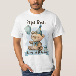 Cumpleaños 1 de Beary - Camiseta de Papá Oso