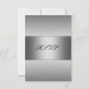 Cumpleaños 21 RSVP Gris Plateado Metal Negro