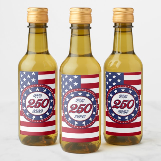 Cumpleaños 250 de América con bandera de EE. UU. (Botellas)