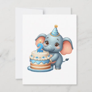 Cumpleaños 2 de elefante lindo