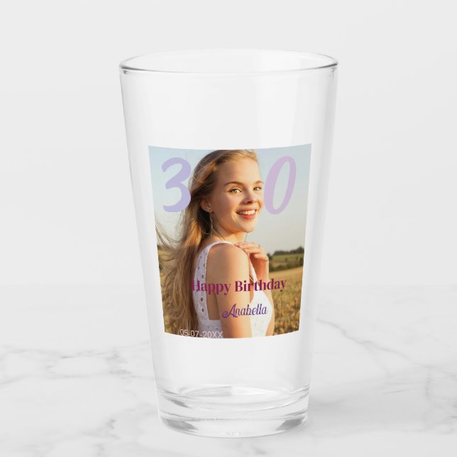 cumpleaños 30 añadir nombre fecha año PURPURA ROSA (Anverso)