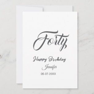 cumpleaños 40 letra cuarenta nombre fecha año gris