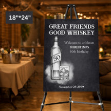 Cumpleaños 50 de hombre con tema de Whiskey estilo
