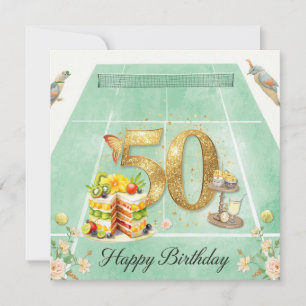 Cumpleaños 50 del tenis  raqueta de pelota de teni