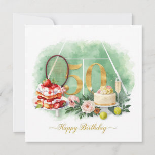 Cumpleaños 50 del tenis raqueta de pelota de teni