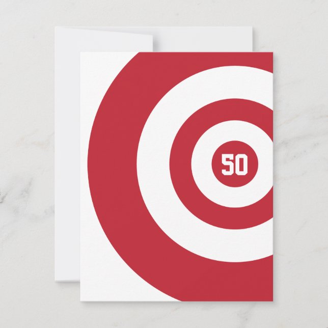 Cumpleaños 50 - Invitación a Bullseye objetivo (Anverso)