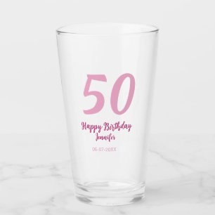 cumpleaños 50 nombre fecha año rosa rojo negrita