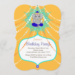 Cumpleaños 5" de Ganesh del oro x 7" tarjeta de la