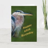 Cumpleaños, 65°, Gran Tarjeta de Nota para Aves Bl