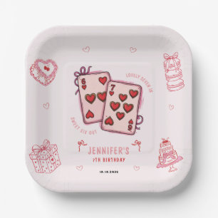 Cumpleaños 6 7 para niñas, platos de fiesta para n