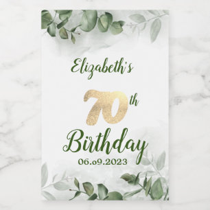 Cumpleaños 70 Elegante Eucalipto en Acuarela Verde